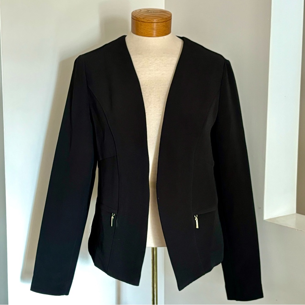 Dynamite Black Open Front Blazer